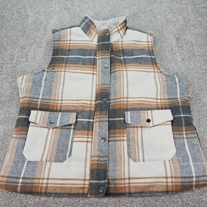 Natural Reflections Plaid Sherpa Lined Quilted Vest Men's 2X/2T